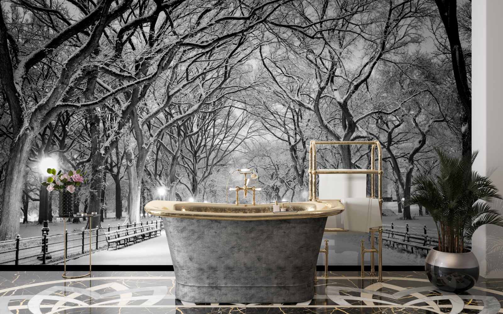 Fototapeta Snehová cesta medzi stromami