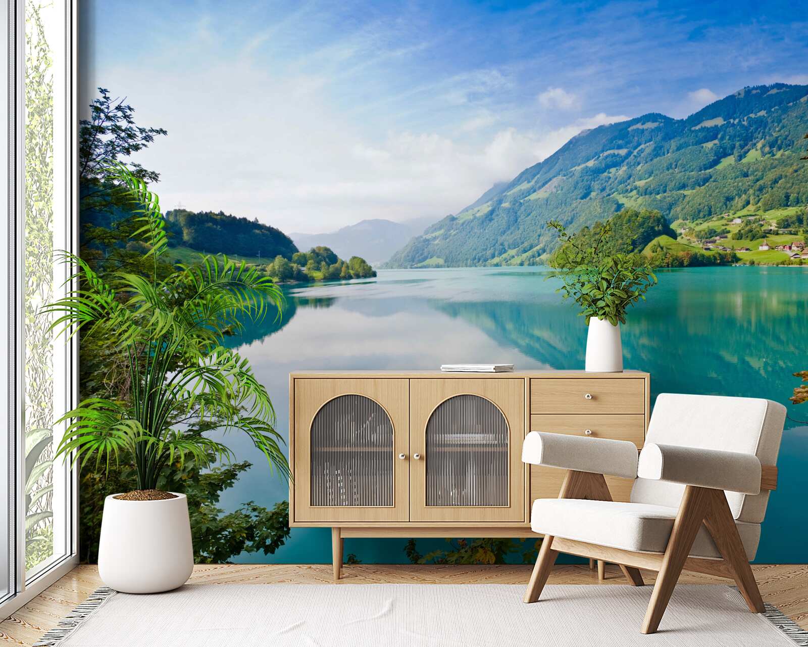 Fototapeta jazerá s modrými horskými vodami