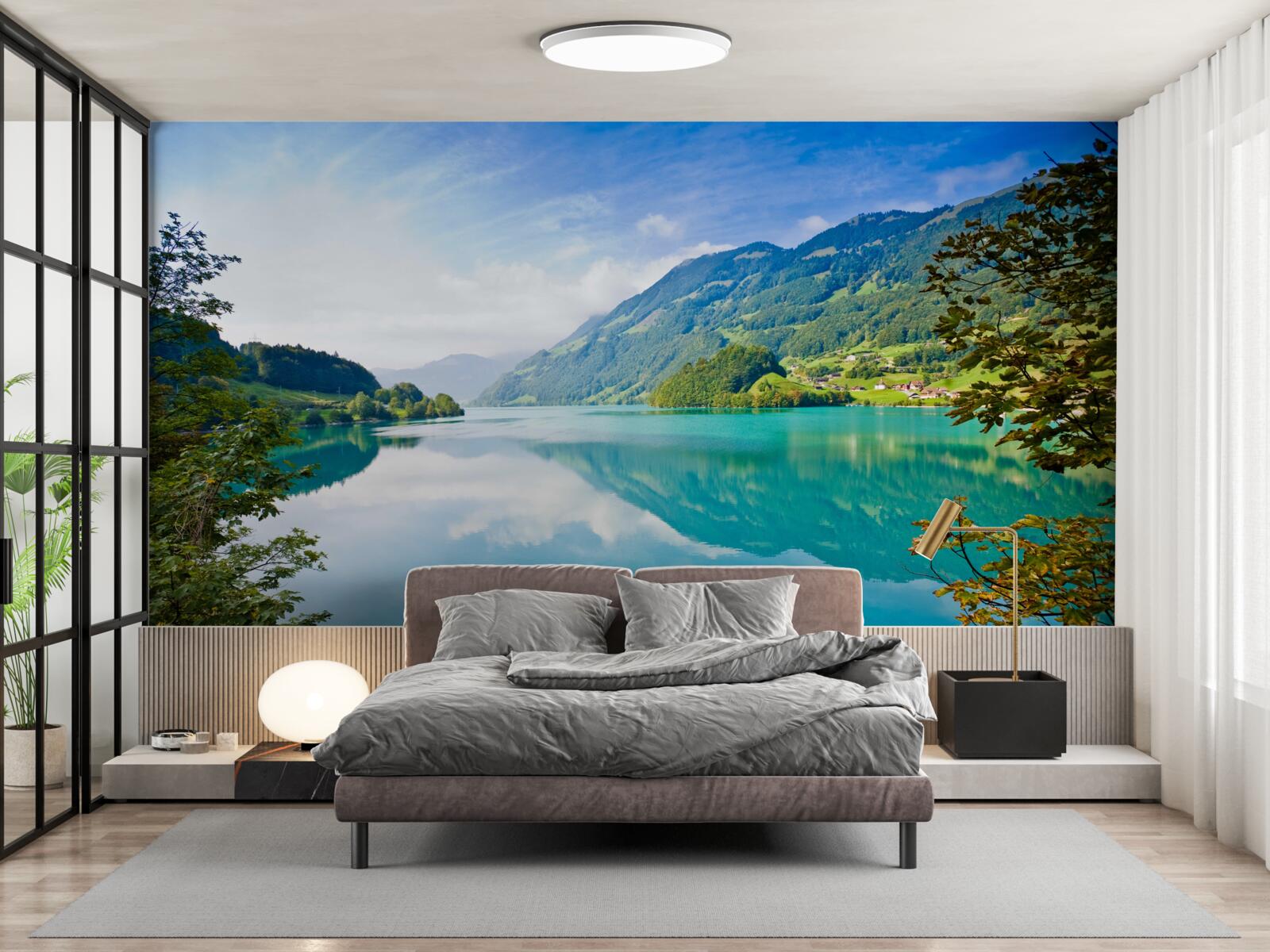 Fototapeta jazerá s modrými horskými vodami