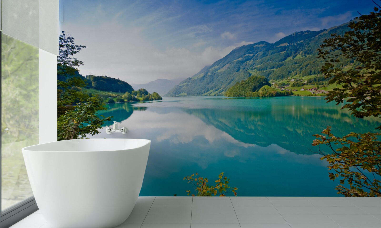 Fototapeta jazerá s modrými horskými vodami