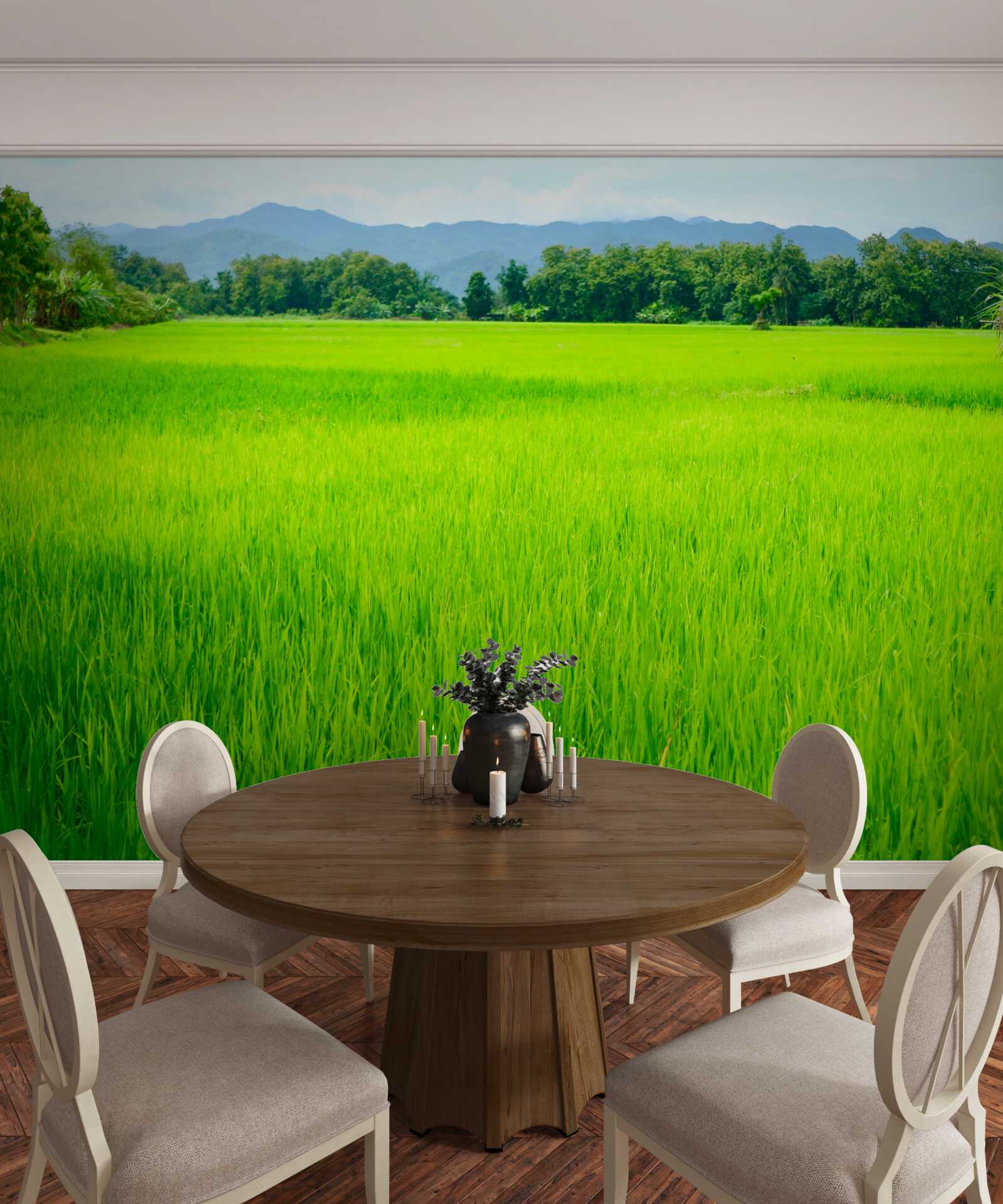 Fototapeta Lúka pokrytá zeleňou v horách