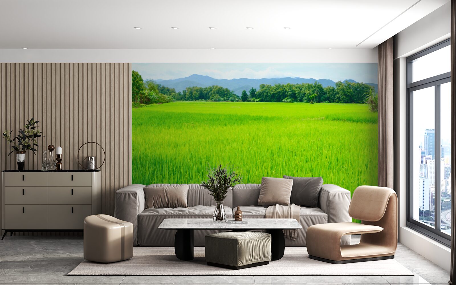 Fototapeta Lúka pokrytá zeleňou v horách