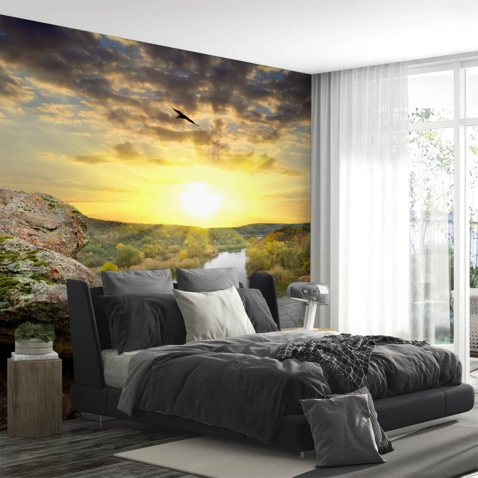 Fototapeta jesenné slnko sa mení na chladný západ slnka