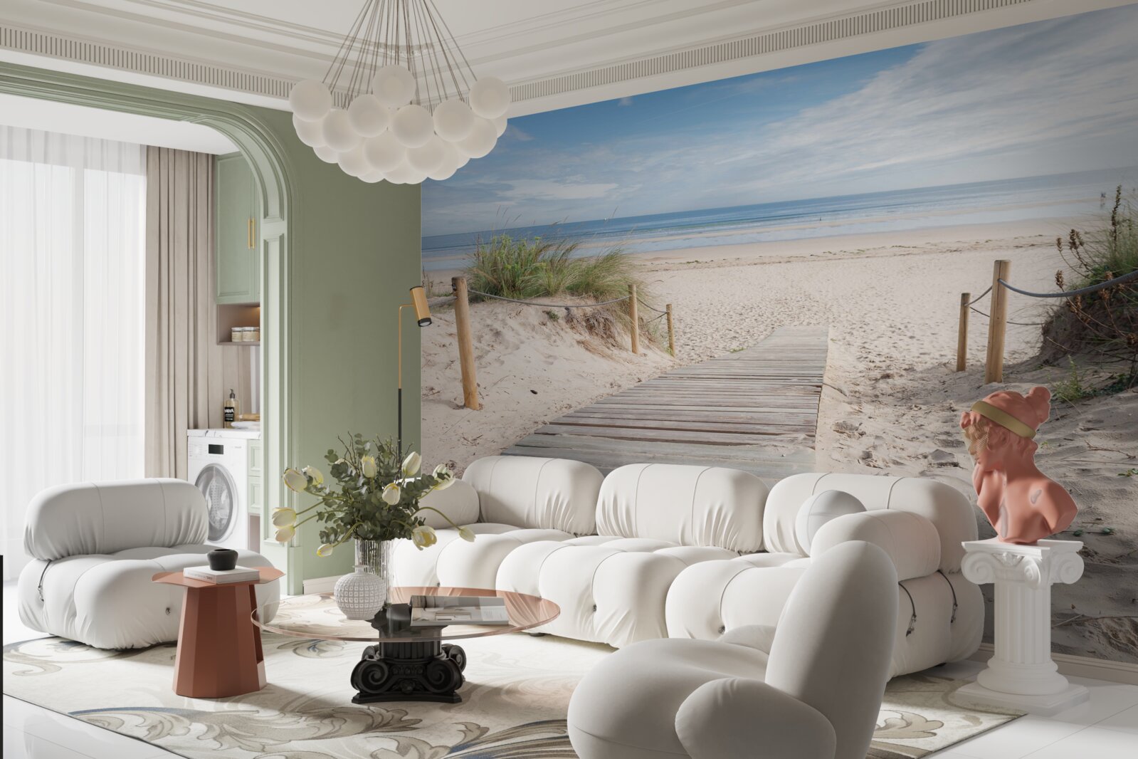 Fototapeta Piesková cesta vedúca k oceánu