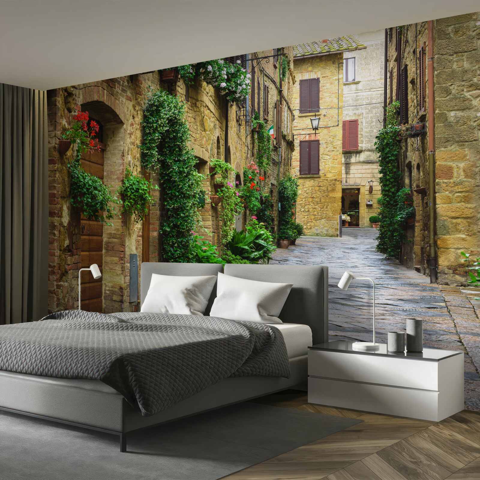 Fototapeta historická ulica obklopená zeleňou