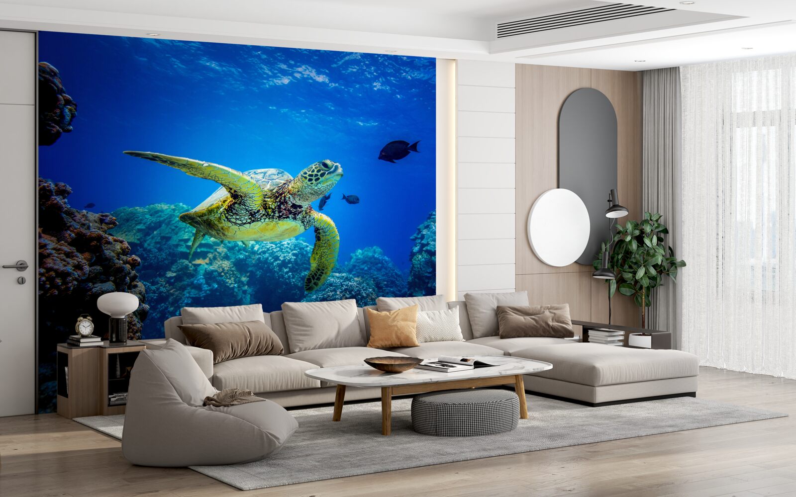 Fototapeta Korytnačka v modrých hlbinách mora