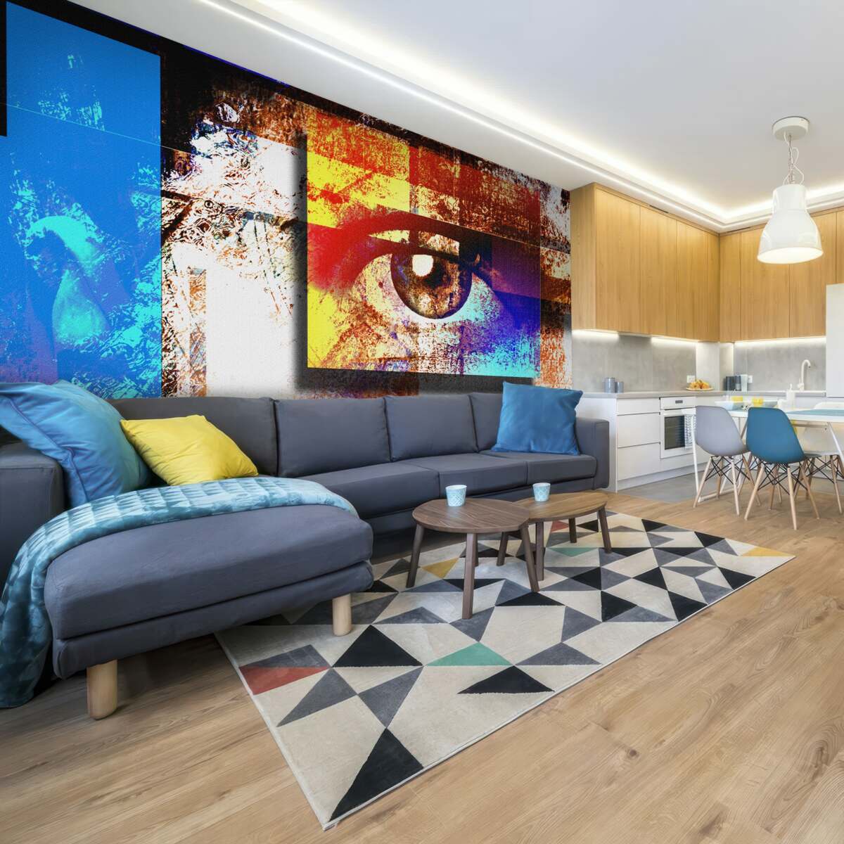 Fototapeta oko medzi viacfarebnou paletou