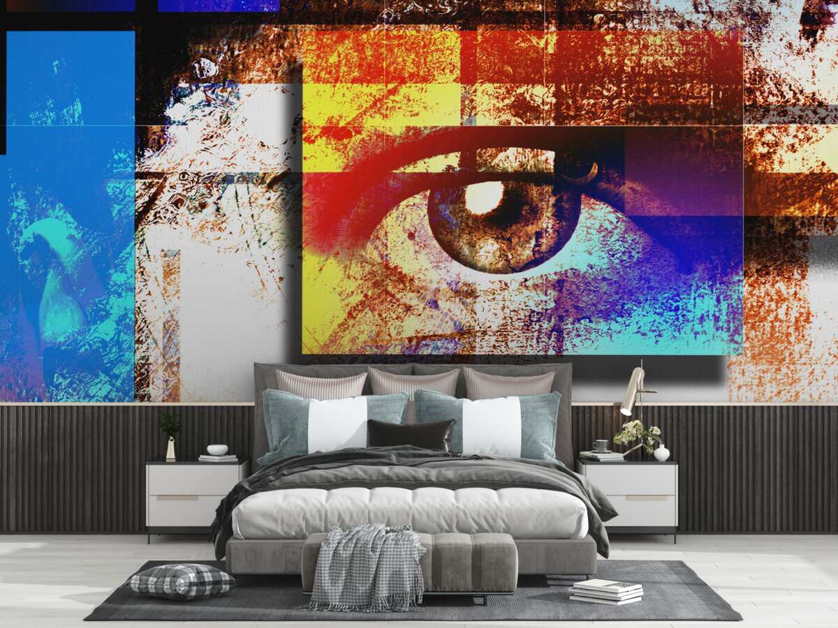 Fototapeta oko medzi viacfarebnou paletou