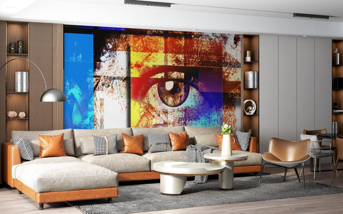 Fototapeta oko medzi viacfarebnou paletou