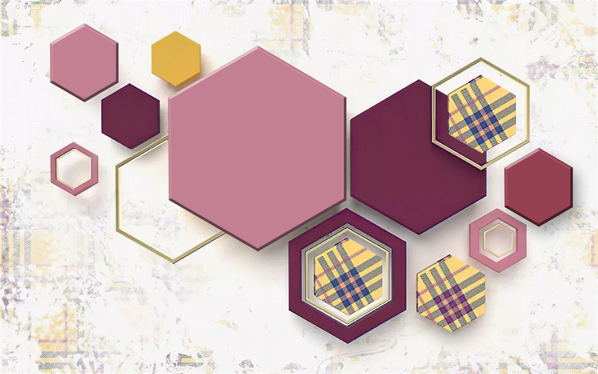 Fototapeta päťuholníkové tvary s výplňou