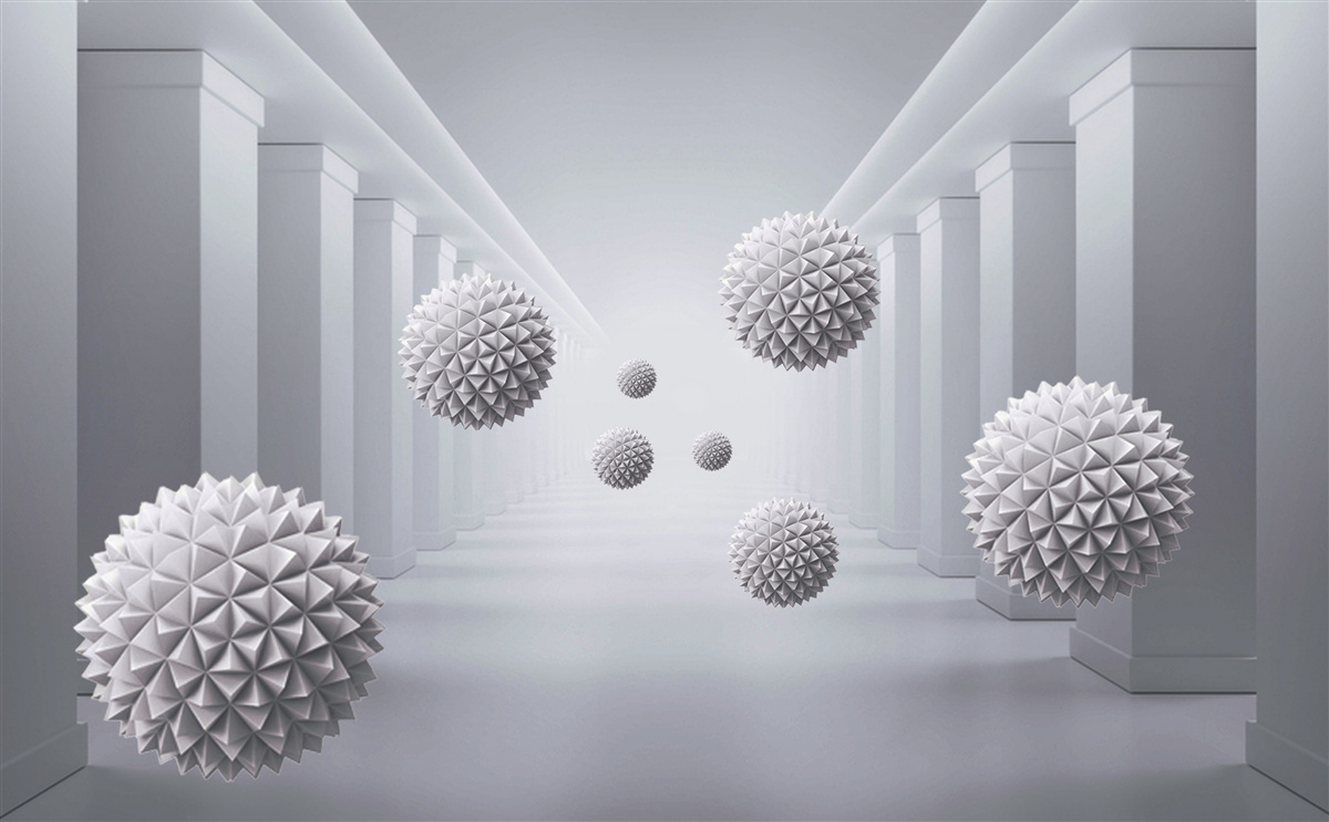 Fototapeta gule miznú v nekonečnej chodbe