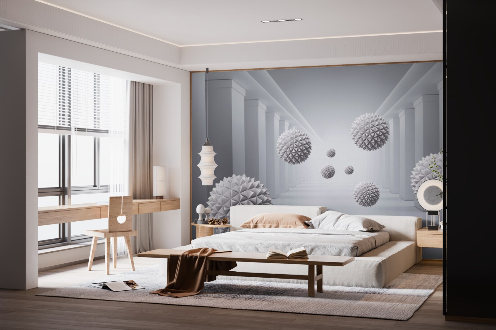 Fototapeta gule miznú v nekonečnej chodbe