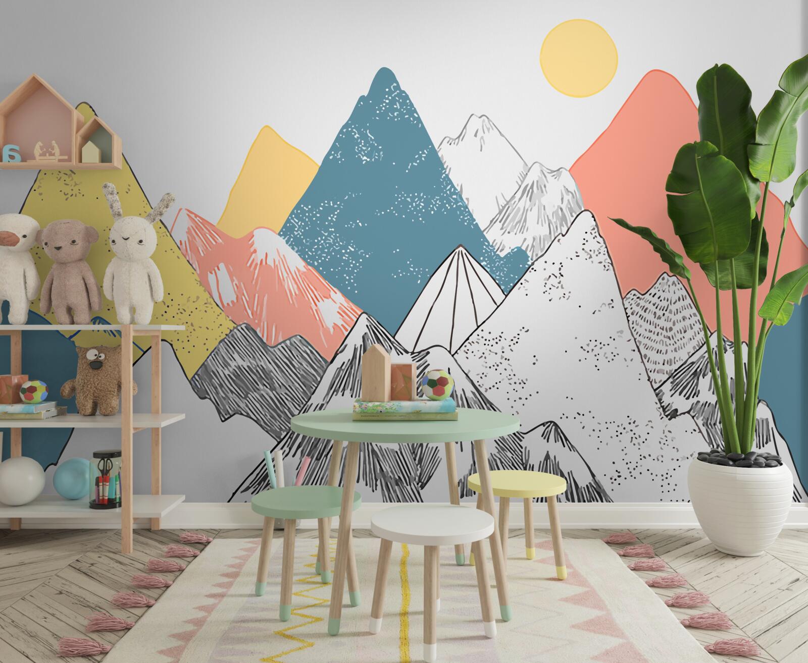 Fototapeta zimný západ slnka v studených horách