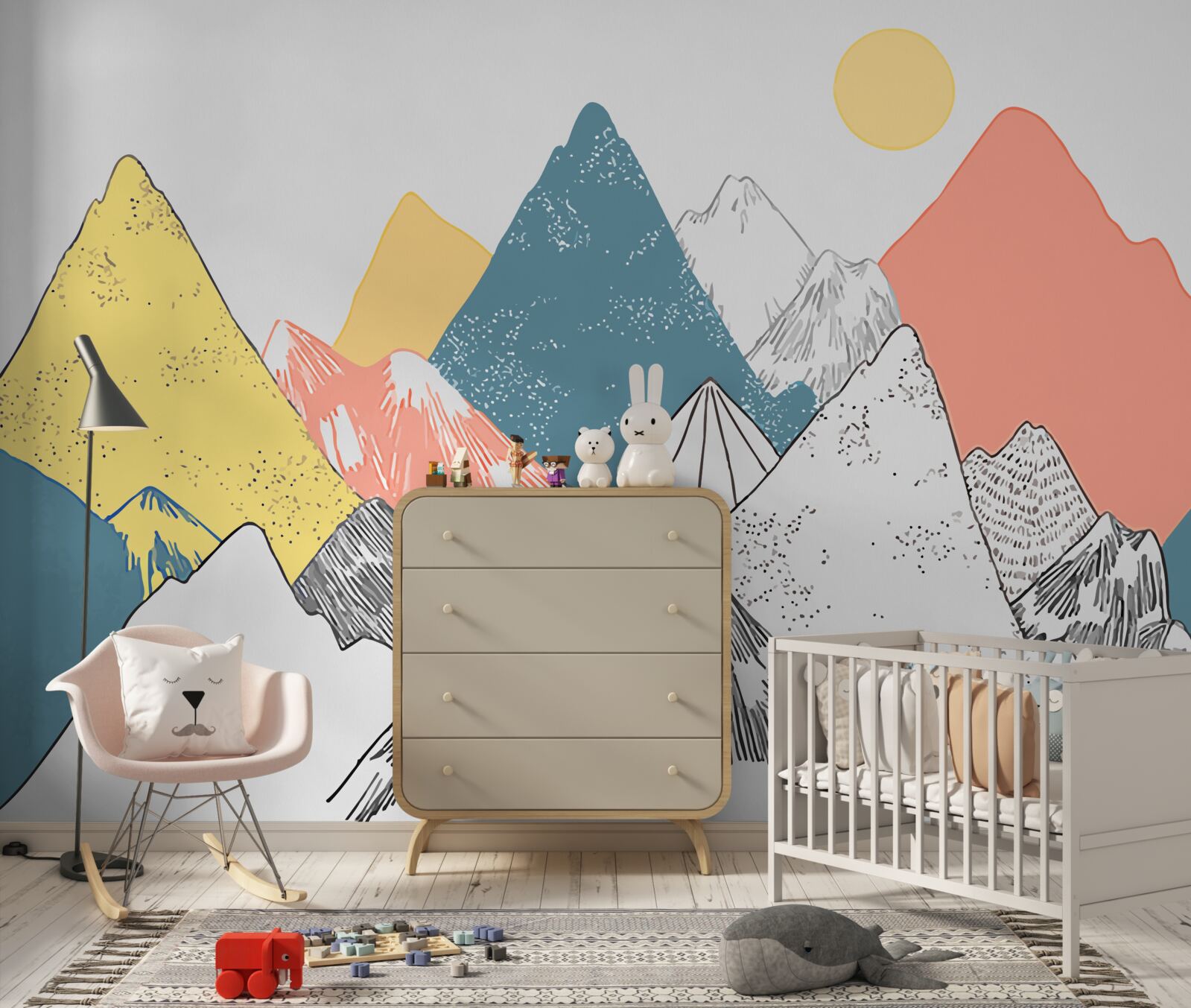 Fototapeta zimný západ slnka v studených horách