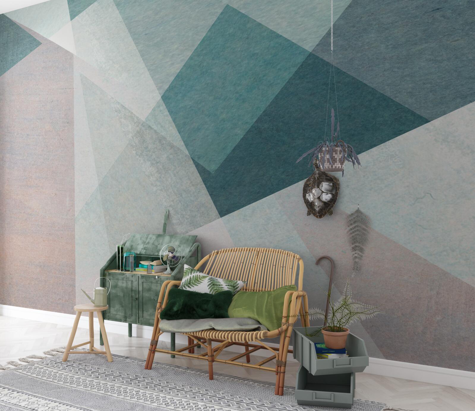 Fototapeta vrcholy v odtieňoch modrej a ružovej