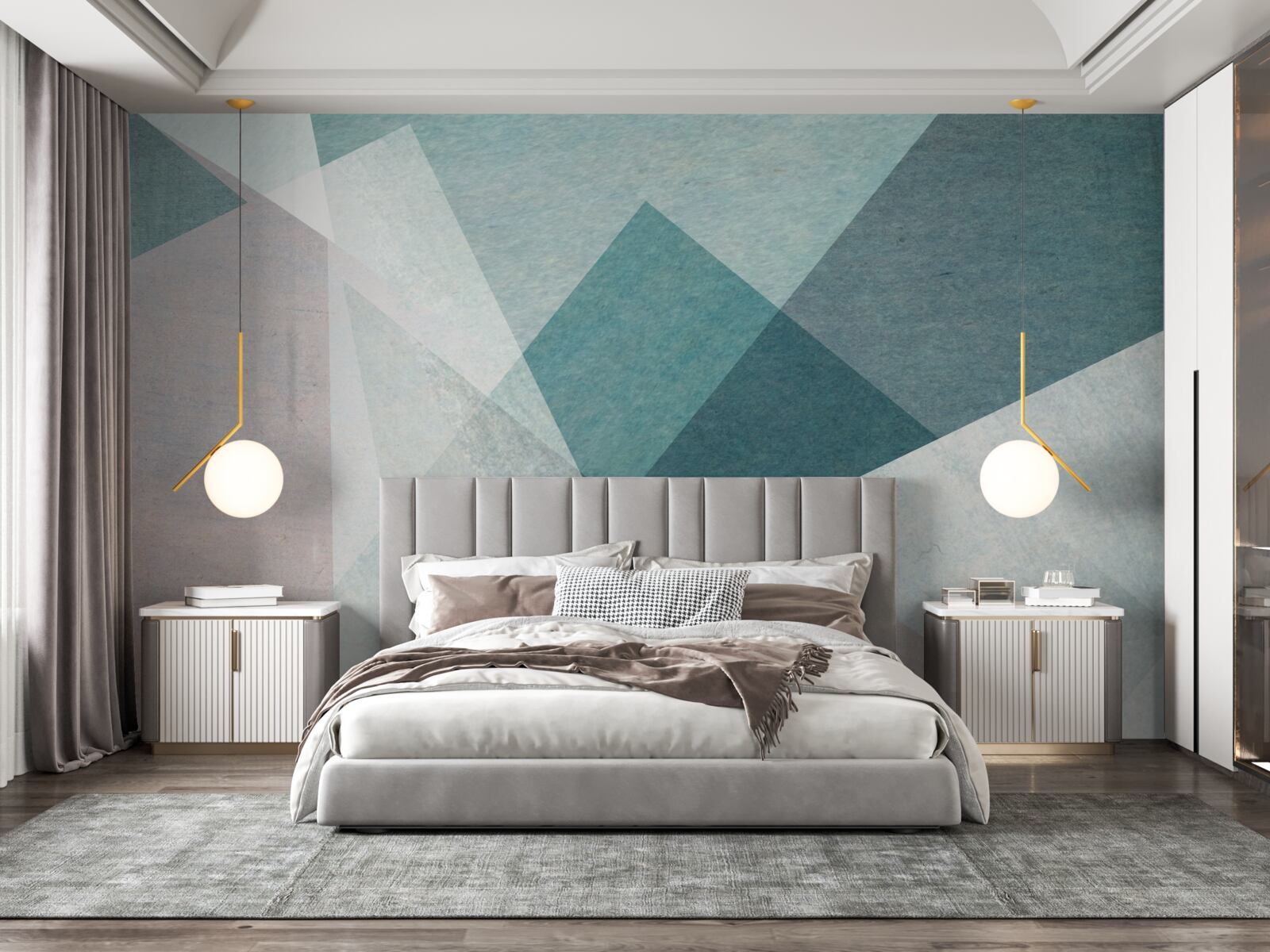 Fototapeta vrcholy v odtieňoch modrej a ružovej