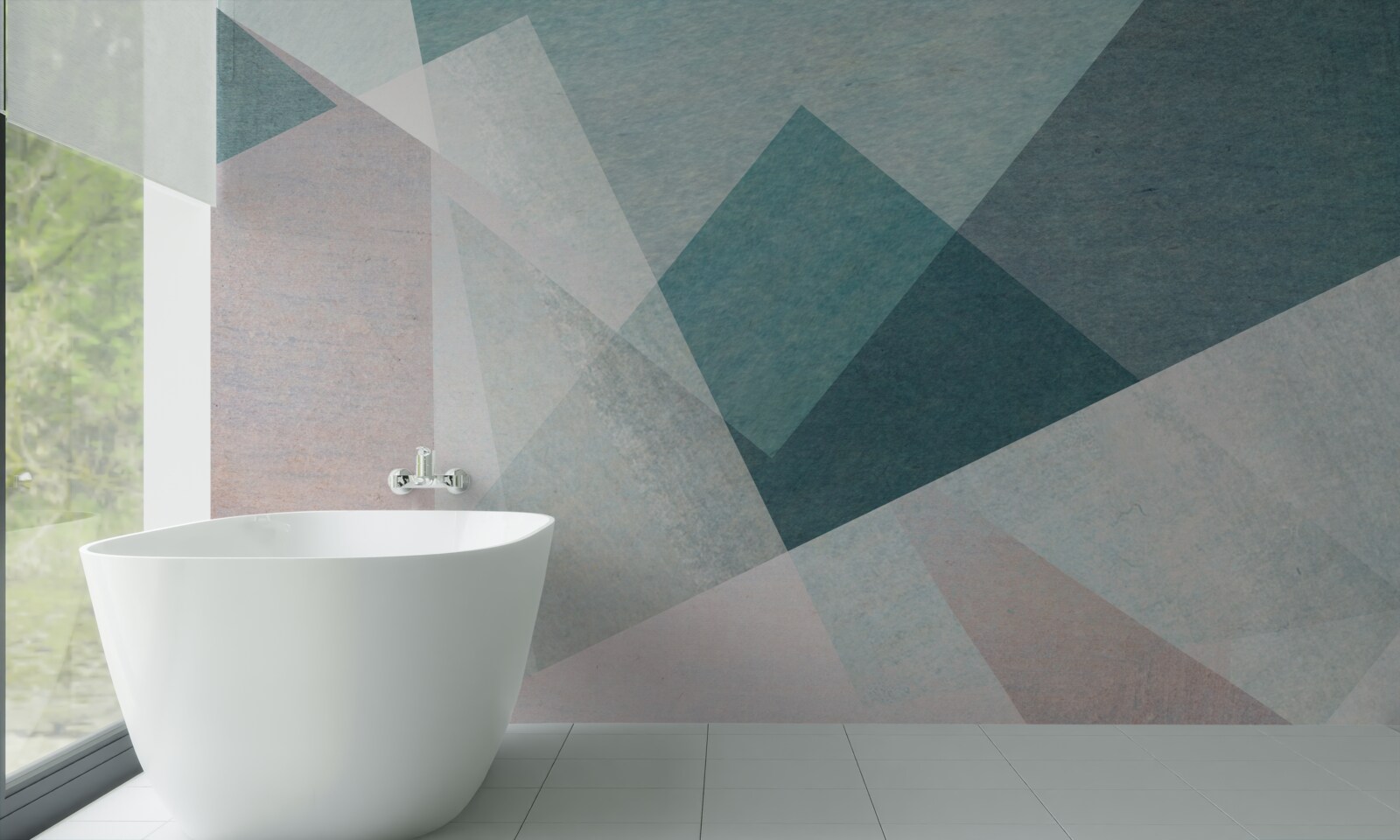 Fototapeta vrcholy v odtieňoch modrej a ružovej