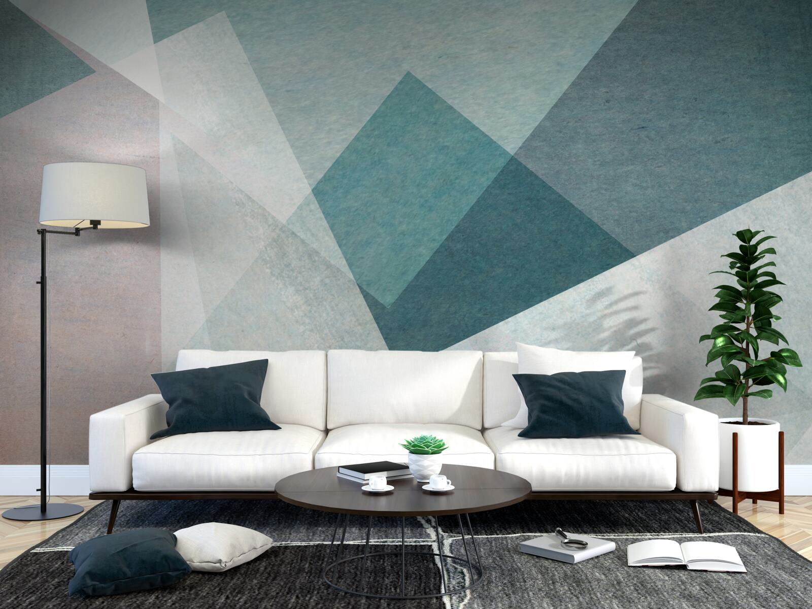 Fototapeta vrcholy v odtieňoch modrej a ružovej