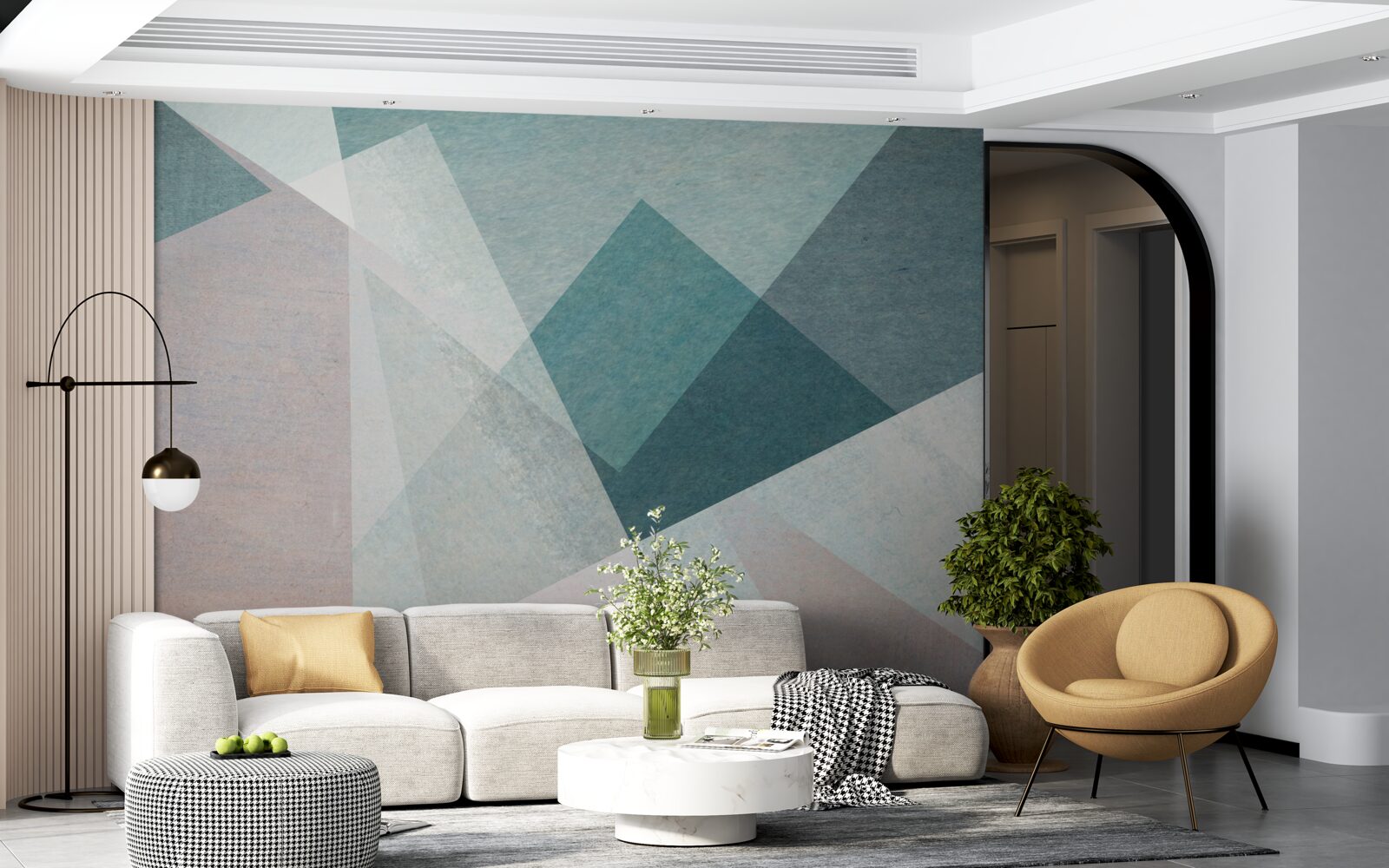 Fototapeta vrcholy v odtieňoch modrej a ružovej