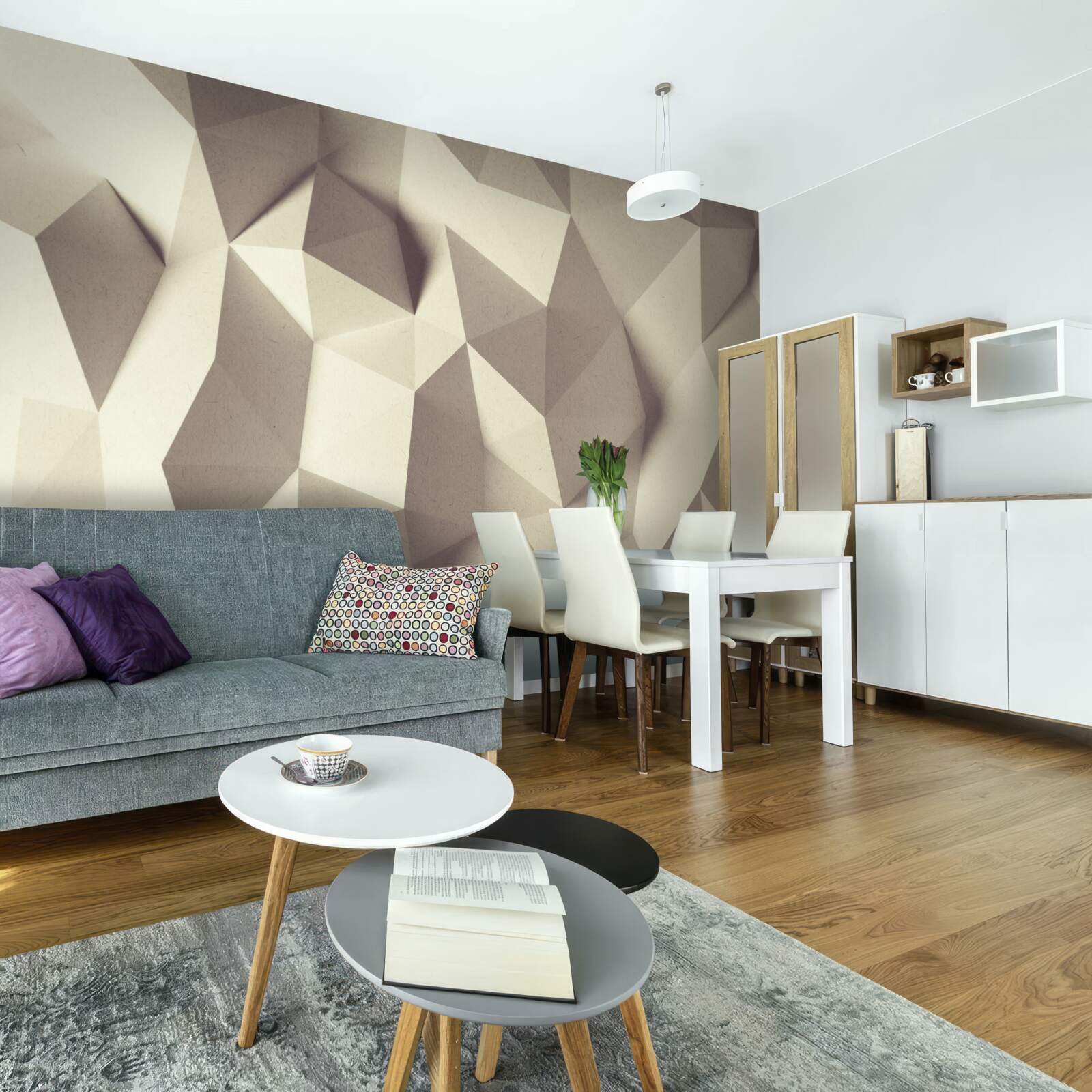 Fototapeta textúra geometrických tvarov s jasným objemom