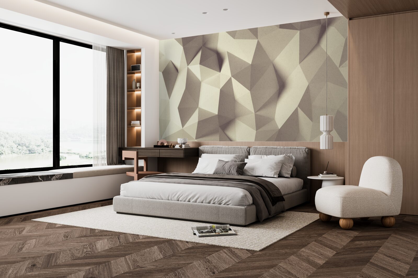 Fototapeta textúra geometrických tvarov s jasným objemom