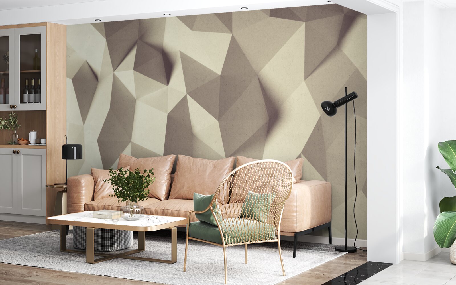 Fototapeta textúra geometrických tvarov s jasným objemom