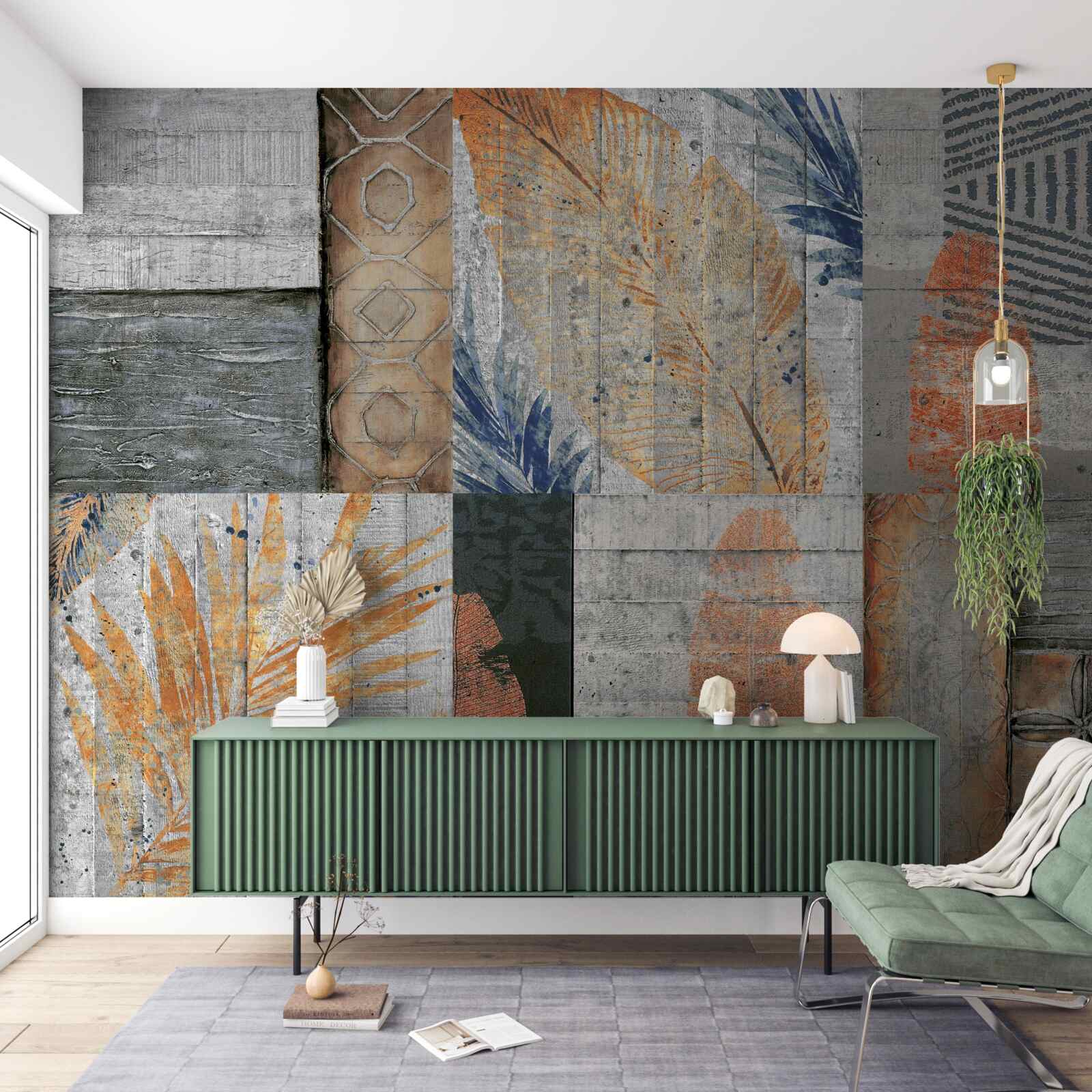 Fototapeta geometrické obrazce v listoch