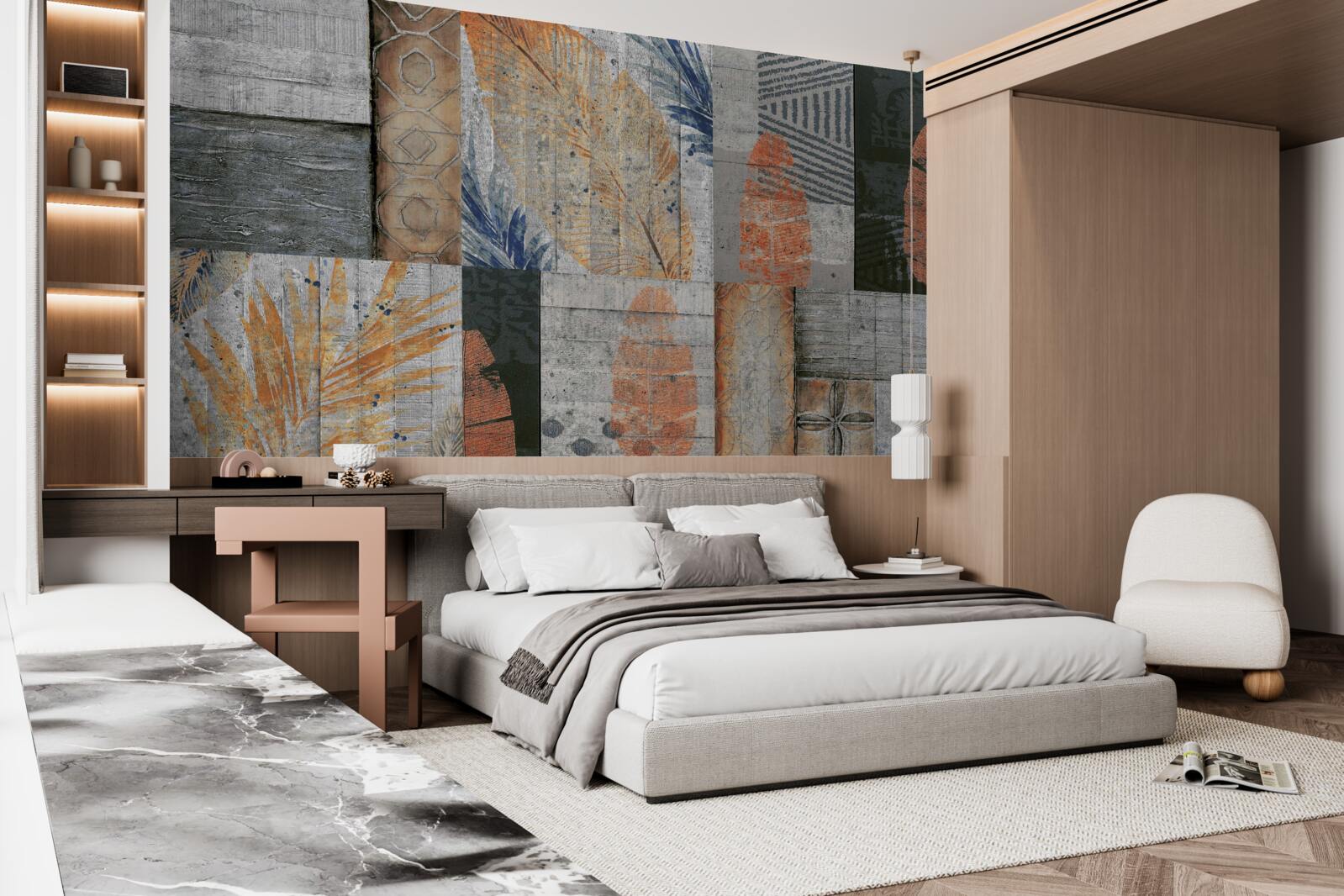 Fototapeta geometrické obrazce v listoch