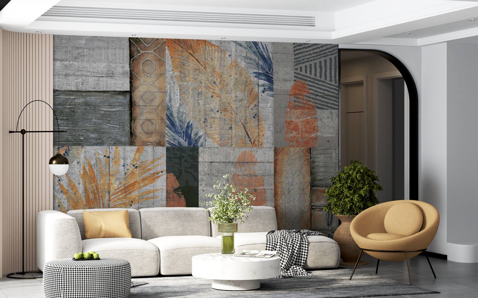 Fototapeta geometrické obrazce v listoch