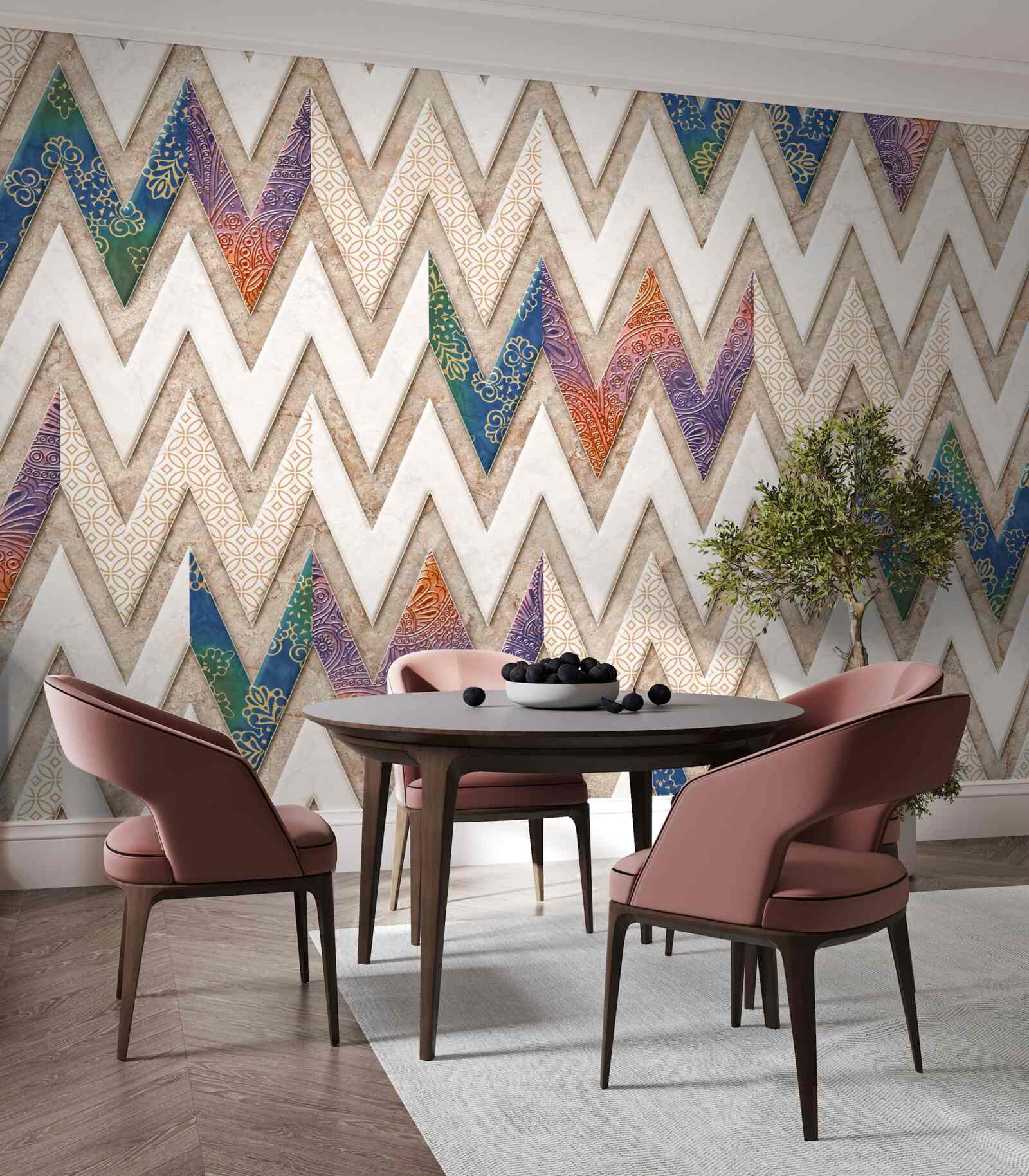 Fototapeta polychrómované vlnovky