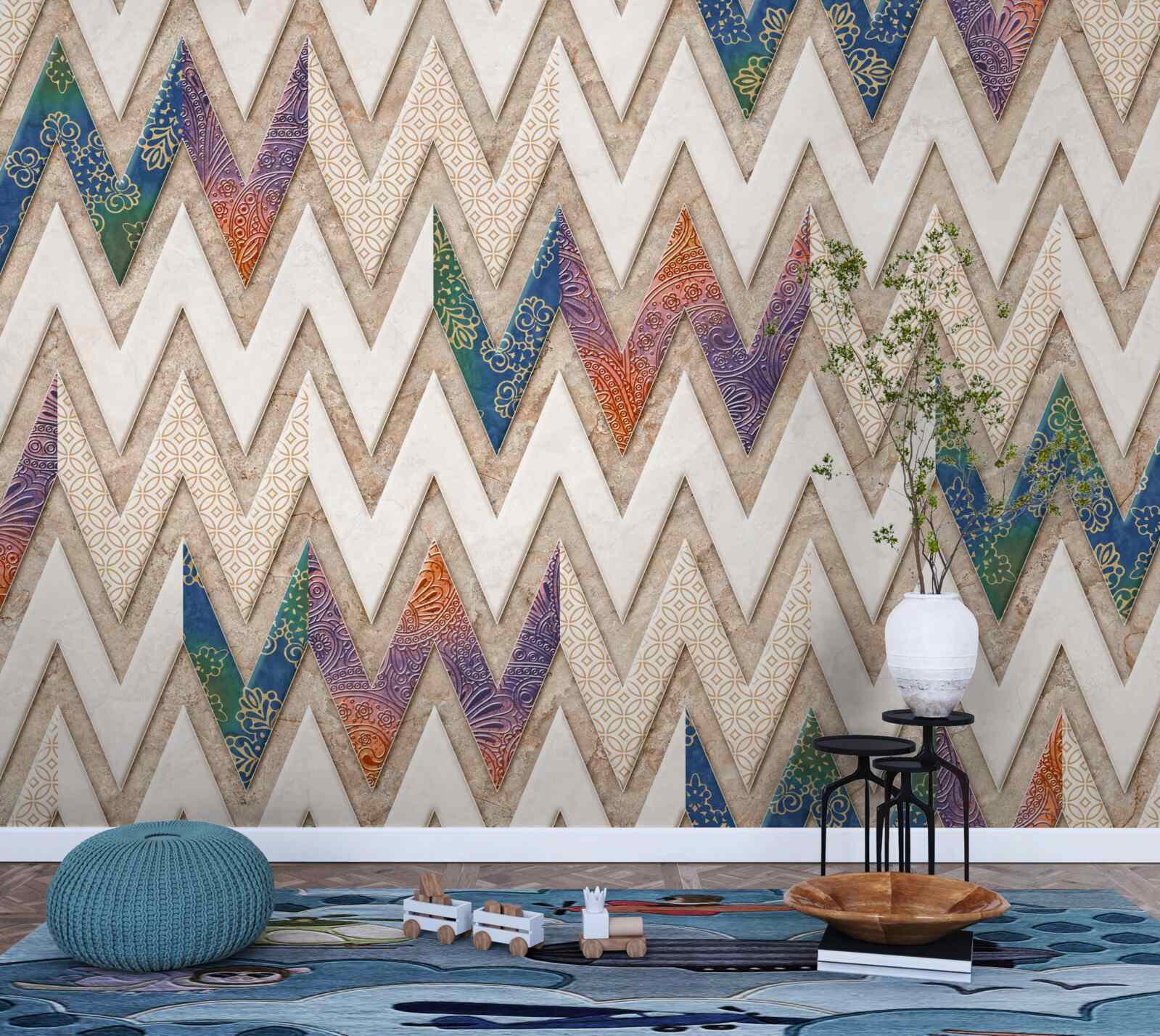 Fototapeta polychrómované vlnovky