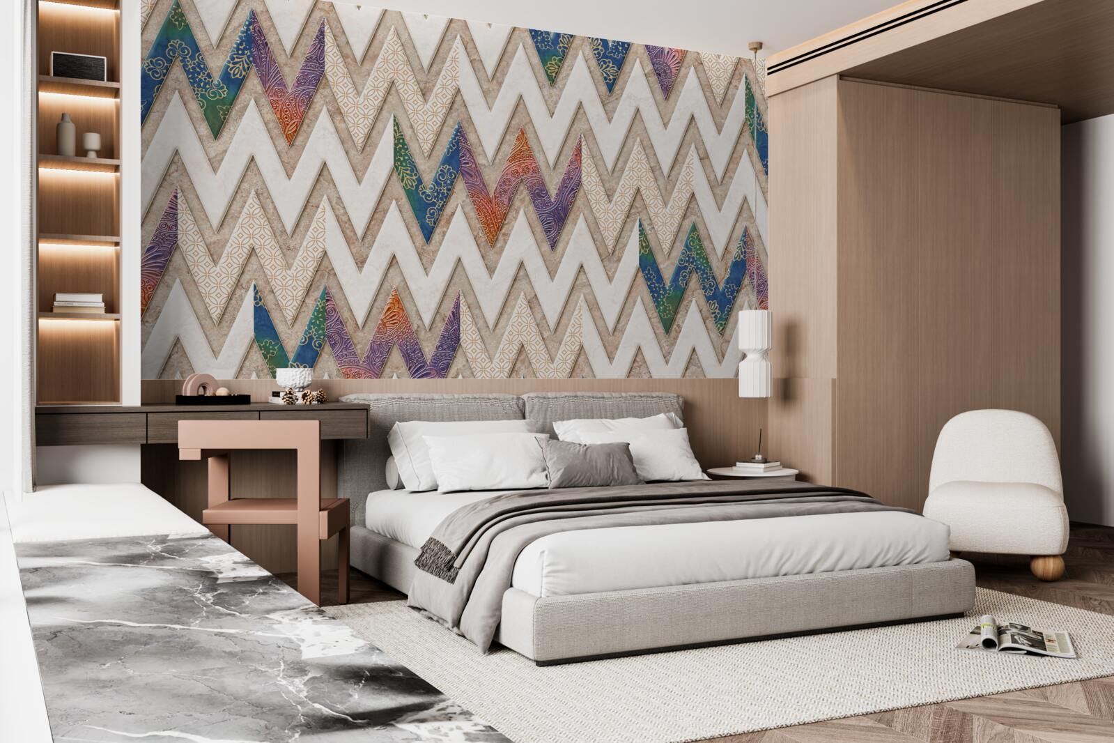 Fototapeta polychrómované vlnovky