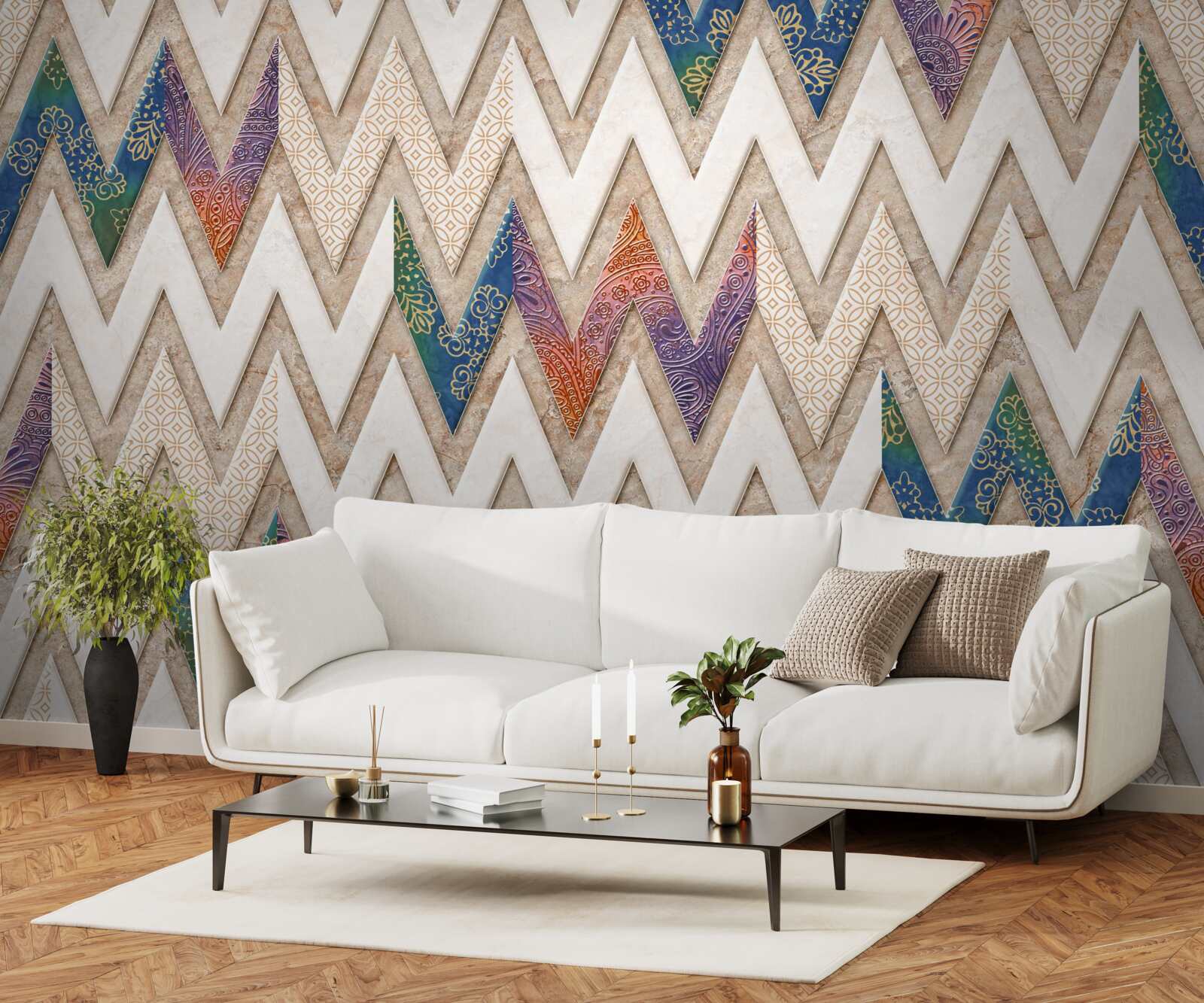 Fototapeta polychrómované vlnovky