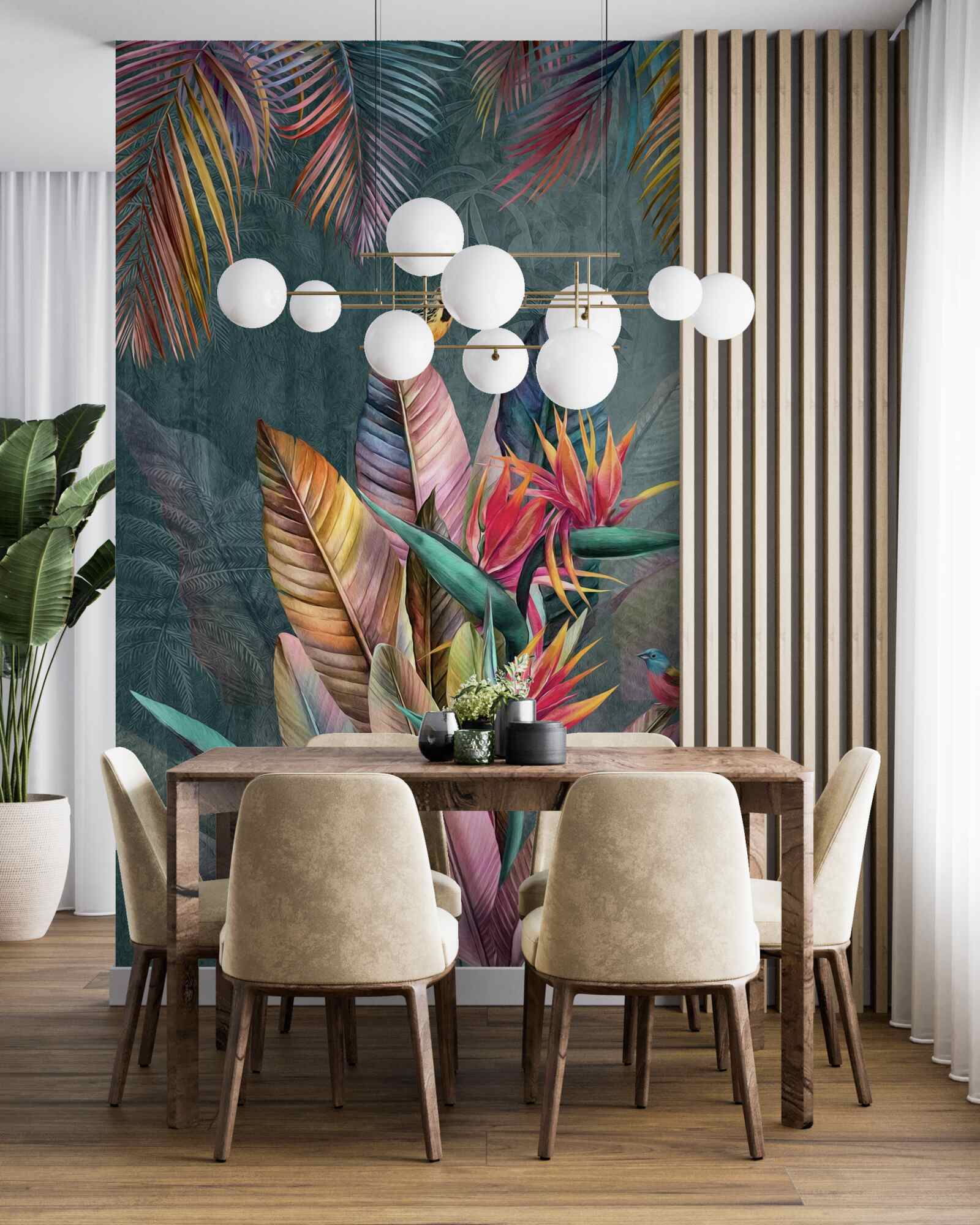 Fototapeta vtáky na svetlé jesenné lístie