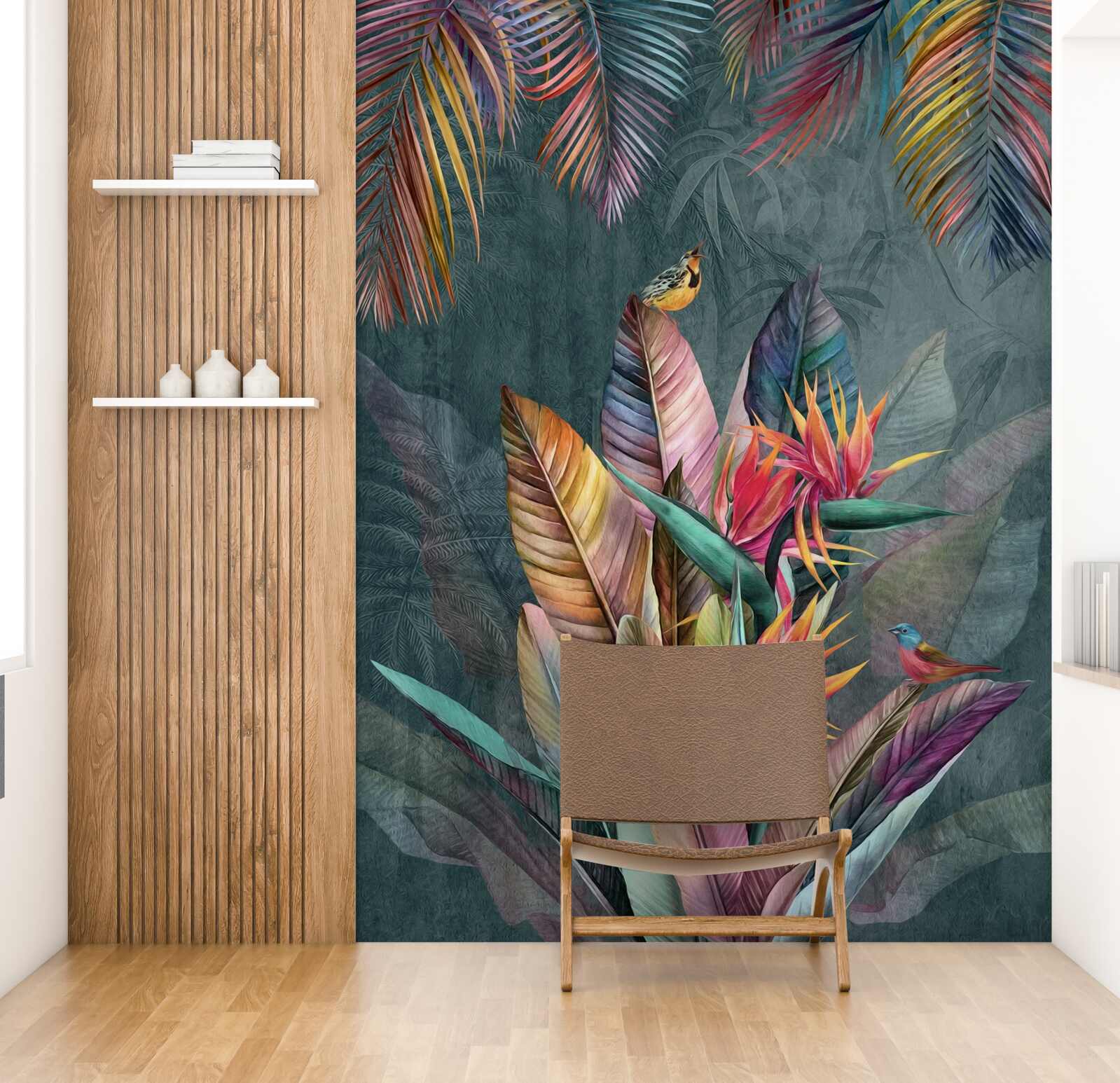 Fototapeta vtáky na svetlé jesenné lístie