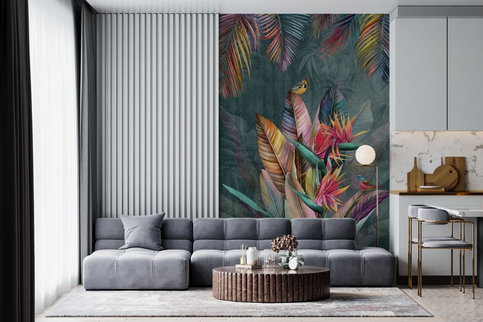 Fototapeta vtáky na svetlé jesenné lístie