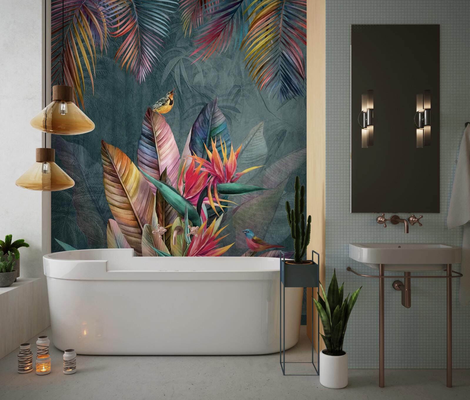 Fototapeta vtáky na svetlé jesenné lístie