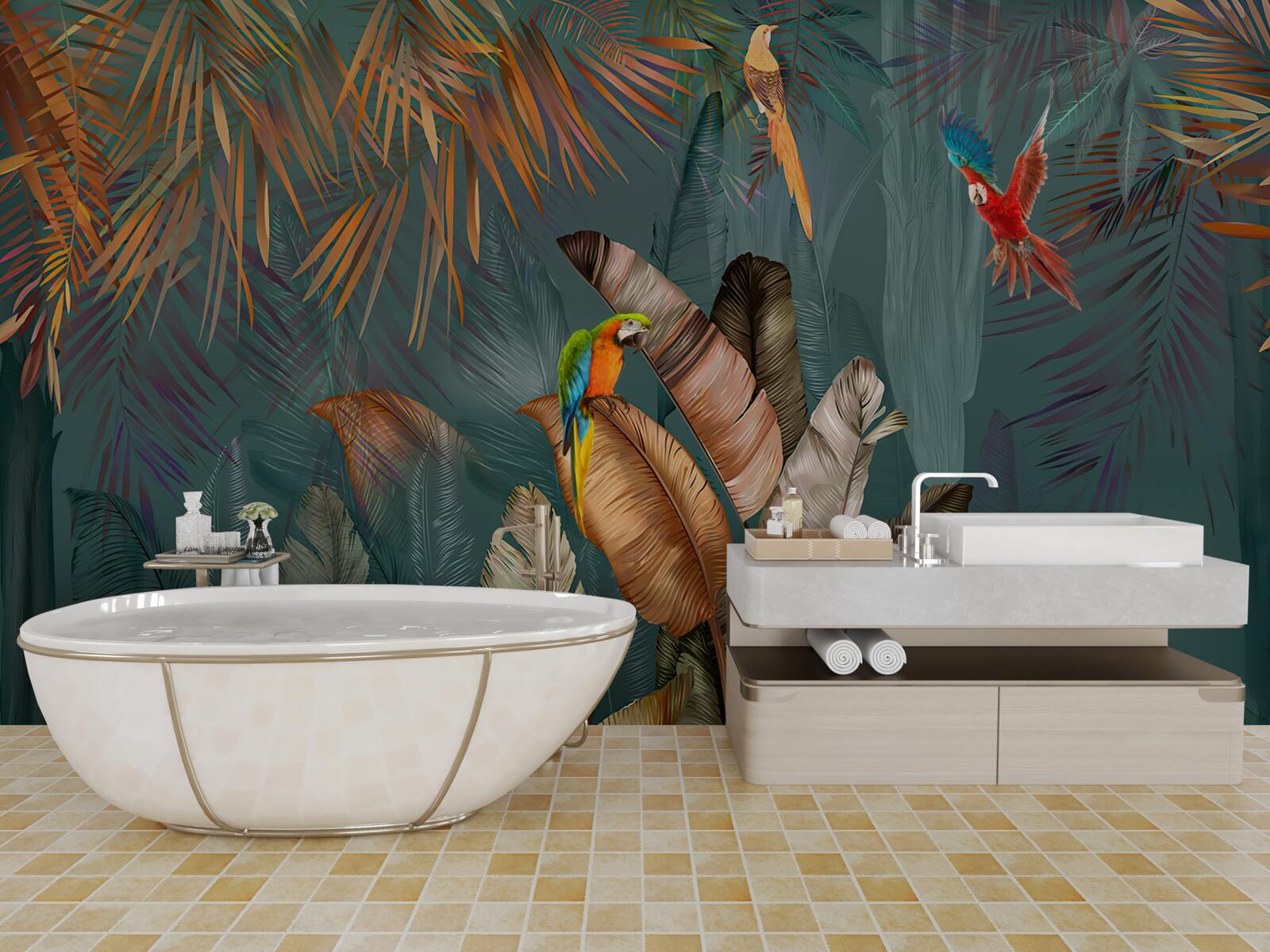 Fototapeta stretnutie dvoch papagájov