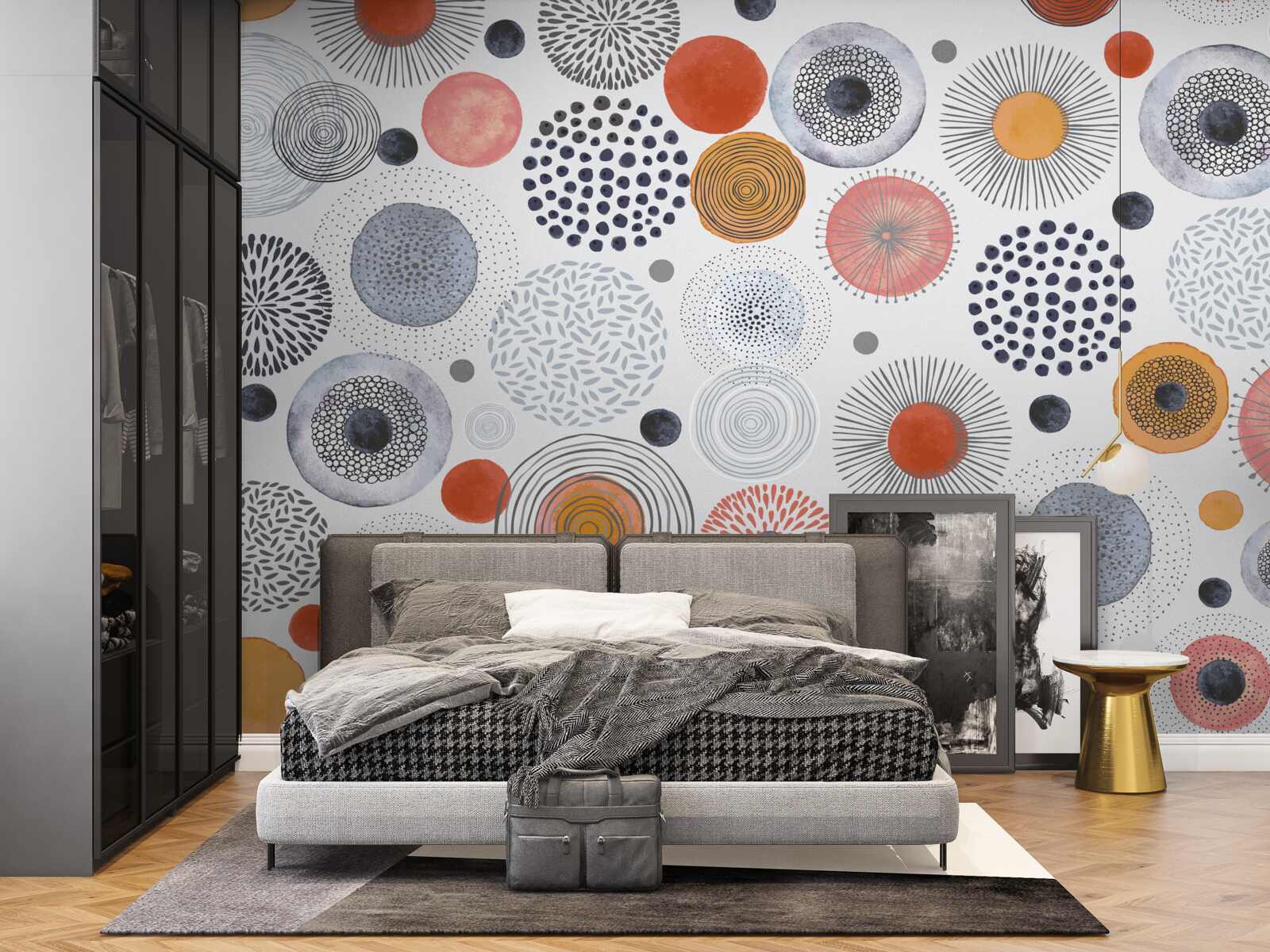 Fototapeta farebné koberce kontrastujúce so sivou