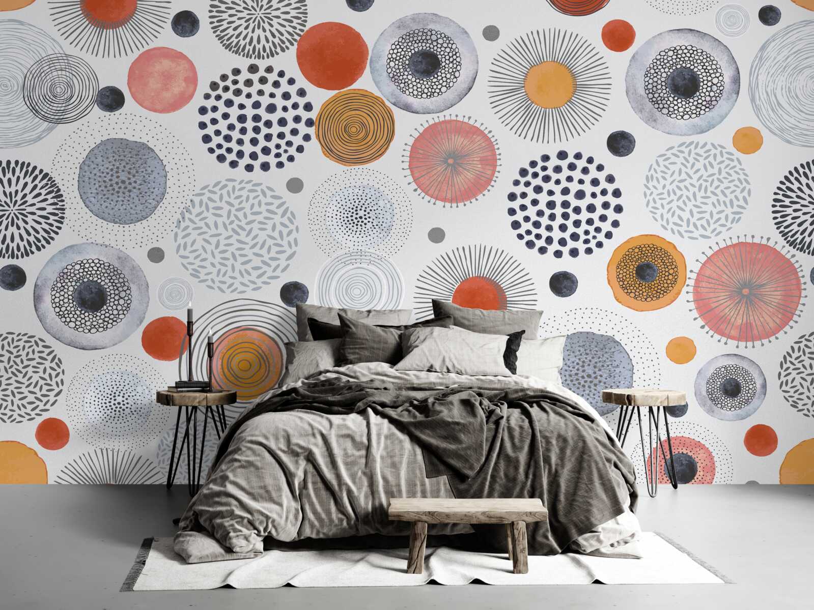 Fototapeta farebné koberce kontrastujúce so sivou