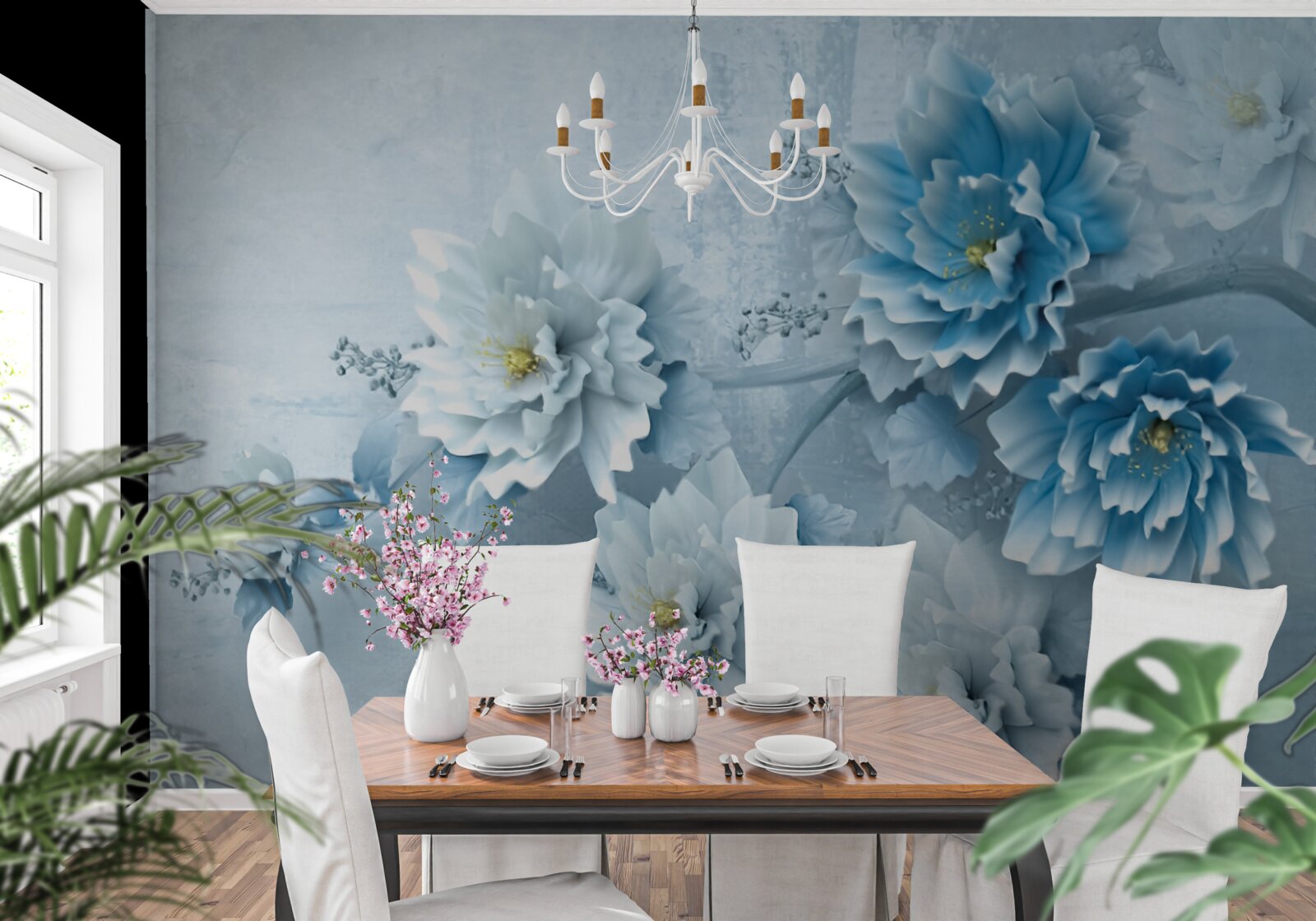 Fototapeta kvety sú svetlomodré