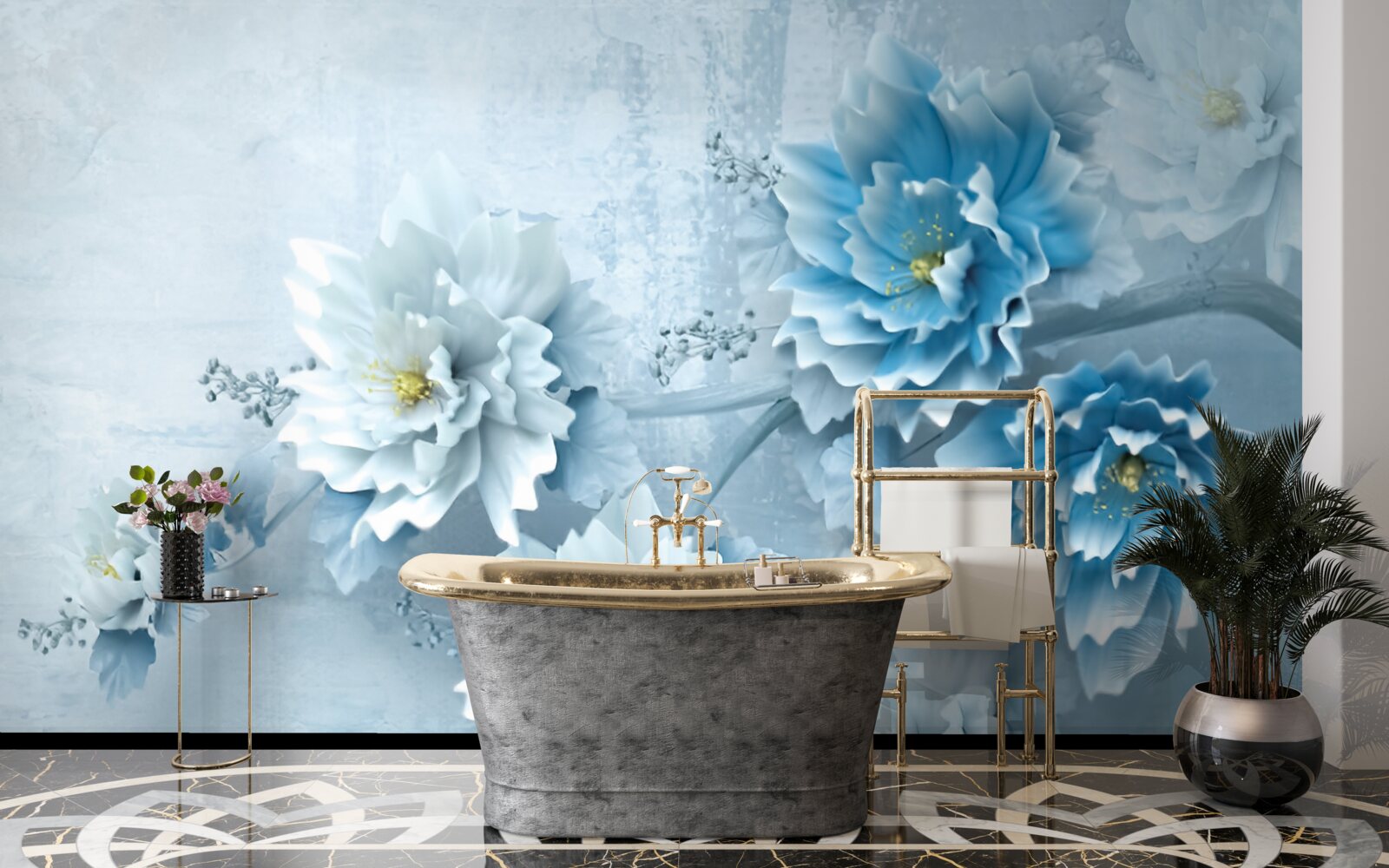 Fototapeta kvety sú svetlomodré