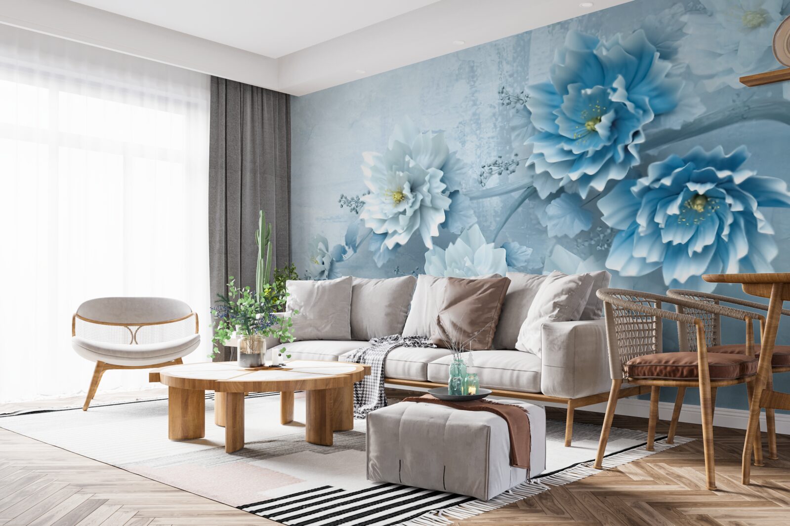 Fototapeta kvety sú svetlomodré