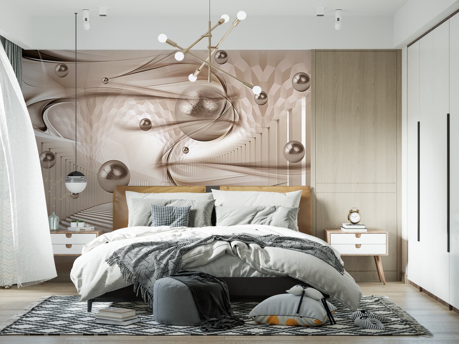 Fototapeta abstraktný ružový hodváb s perlami