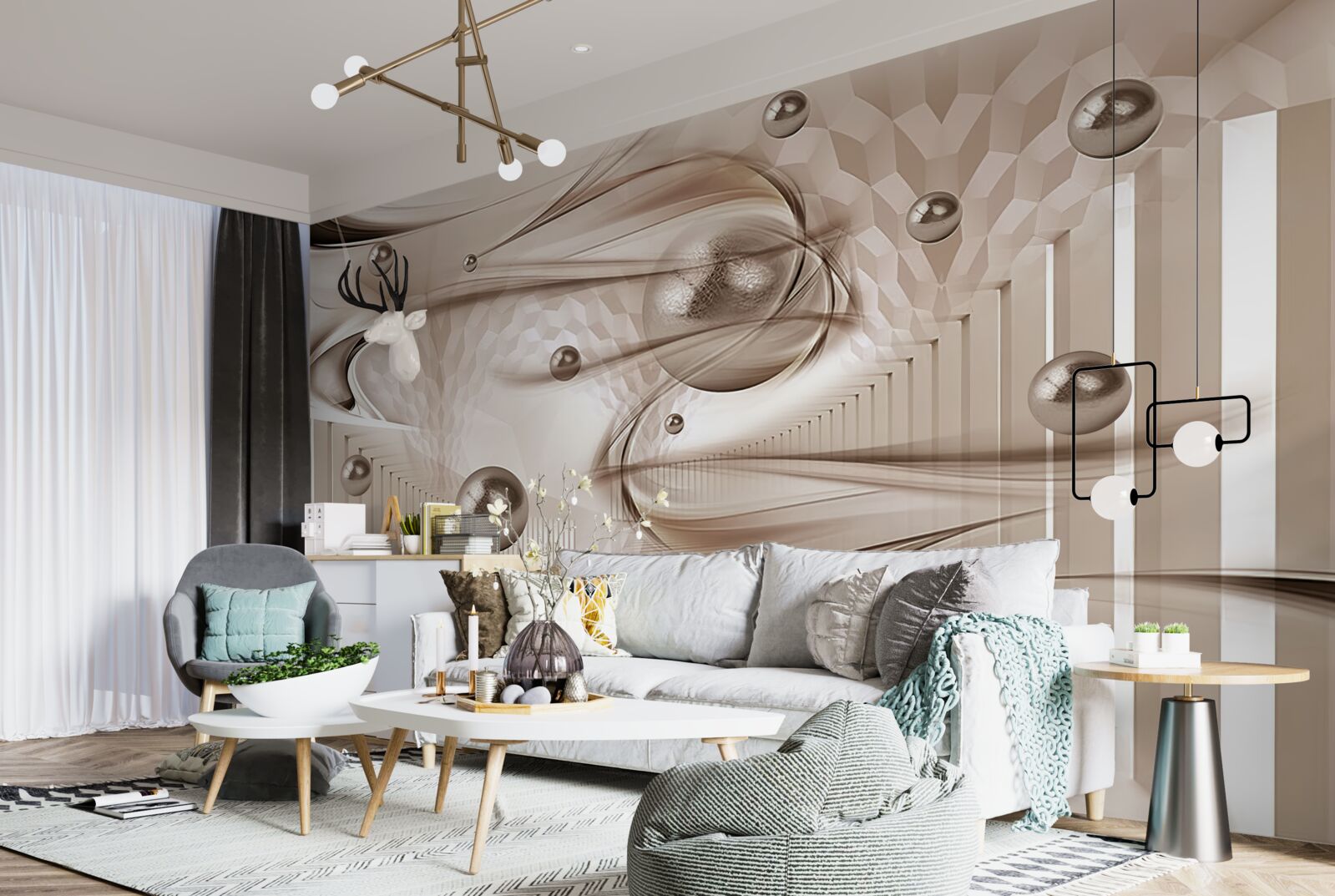 Fototapeta abstraktný ružový hodváb s perlami