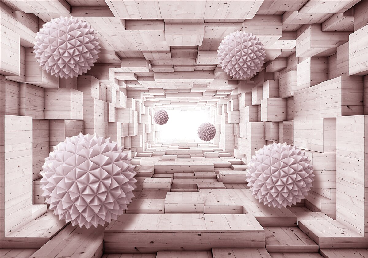 Fototapeta geometrické gule idúce do nekonečna