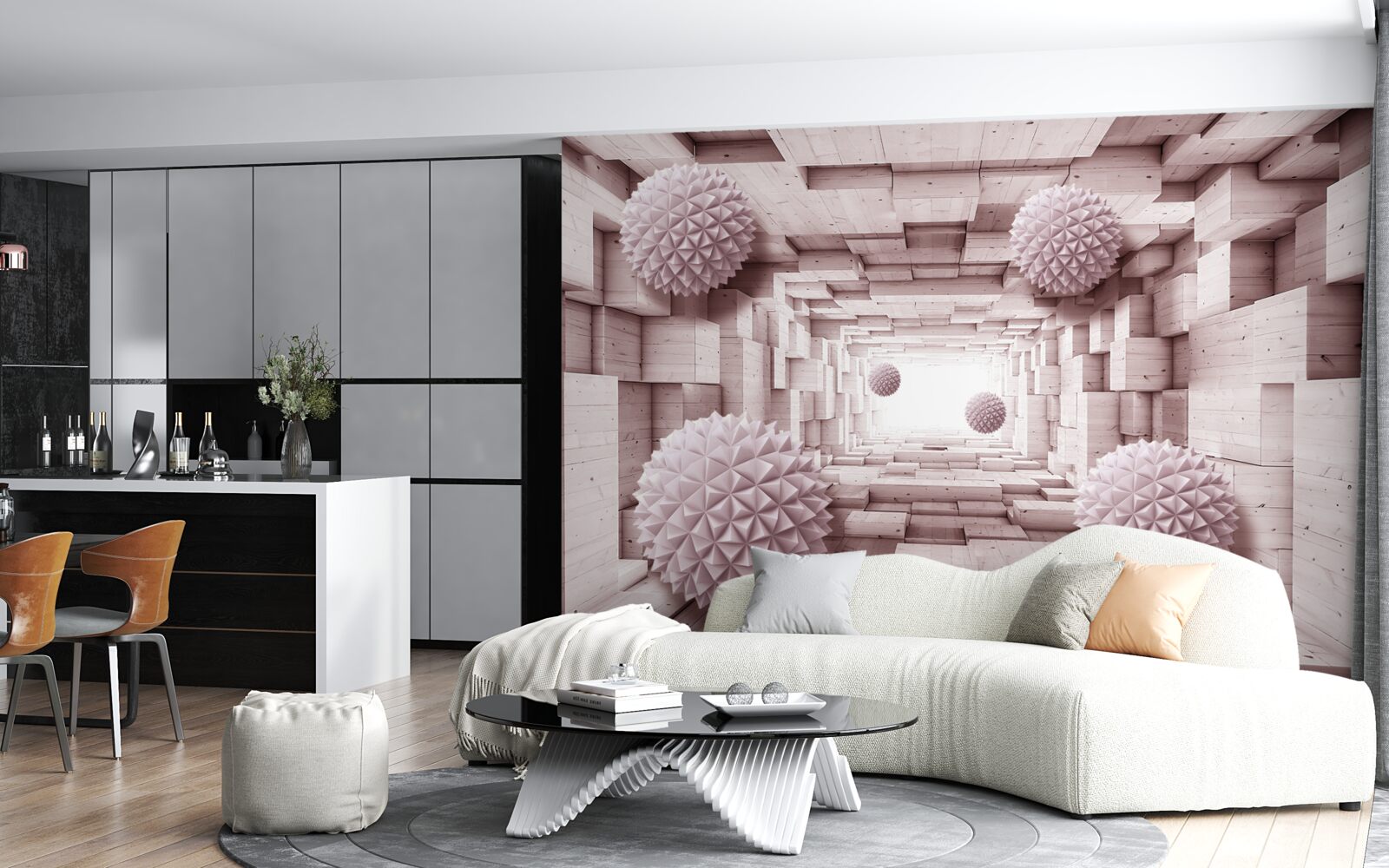 Fototapeta geometrické gule idúce do nekonečna