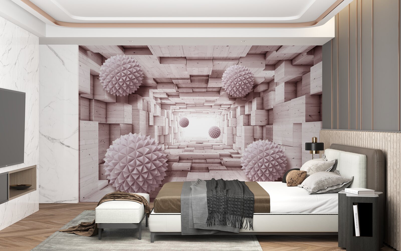 Fototapeta geometrické gule idúce do nekonečna