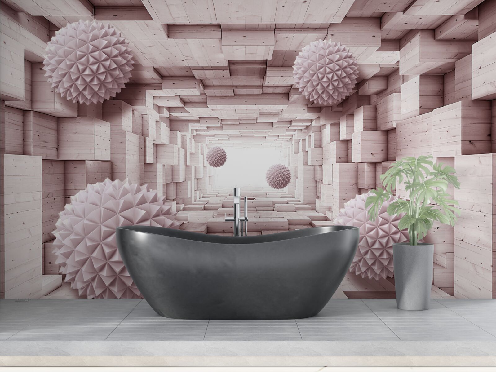 Fototapeta geometrické gule idúce do nekonečna