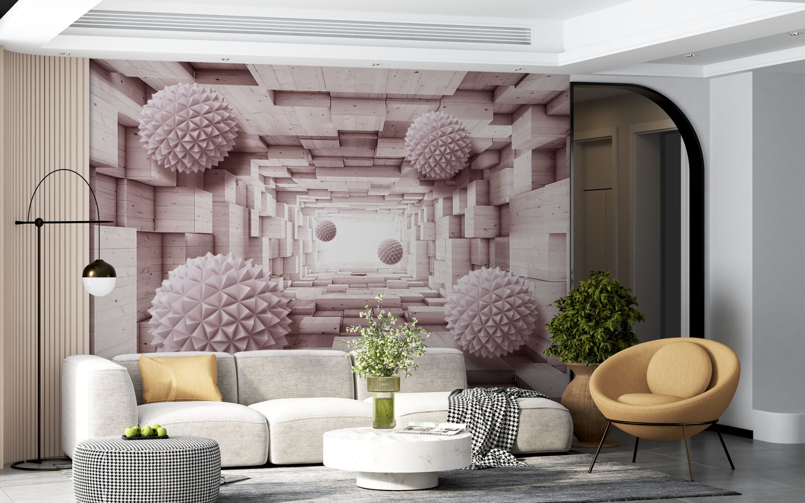 Fototapeta geometrické gule idúce do nekonečna